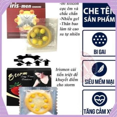Combo 5c Bao cao su Bi gai Irismen Bcs 6 hạt bi SILICON to cực mềm Kéo dài quan hệ  Codomi