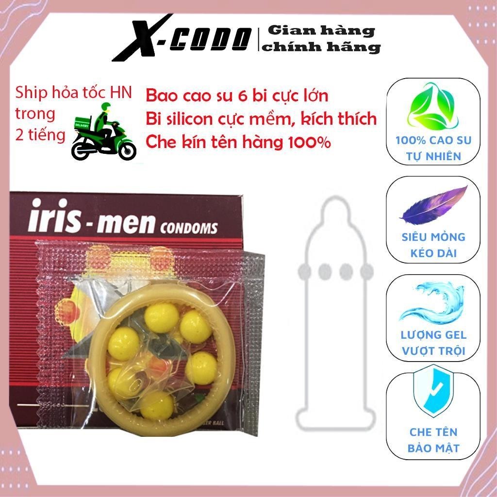 Combo 5c Bao cao su Bi gai Irismen Bcs 6 hạt bi SILICON to cực mềm Kéo dài quan hệ  Codomi