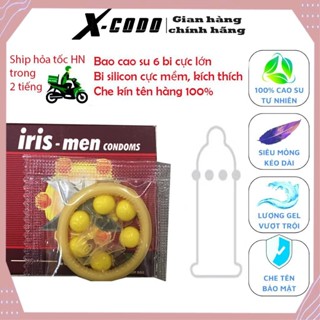 Combo 5c Bao cao su Bi gai Irismen Bcs 6 hạt bi SILICON to cực mềm Kéo dài quan hệ  Codomi