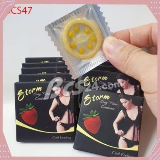 Combo 10 hộp Bao cao su bi STORM Bcs 7 bi lớn có gai toàn thân Tăng khoái cảm  Codomi