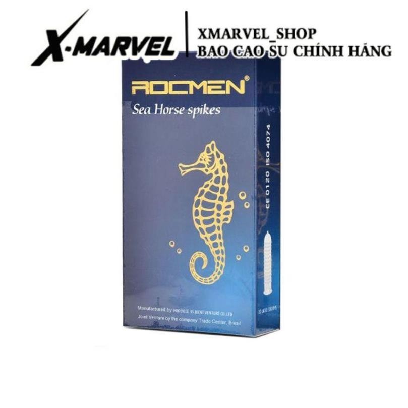 Bao Cao Su Gân Gai Tăng Khoái Cảm 10 chiếc Rocmen Brazil Cá ngựa xanh CODOMI