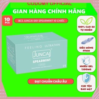 Bao cao su Siêu mỏng JUNCAI 001 Spearmint Hương bạc hà Nhiều gel Hộp 10 bao size 49mm