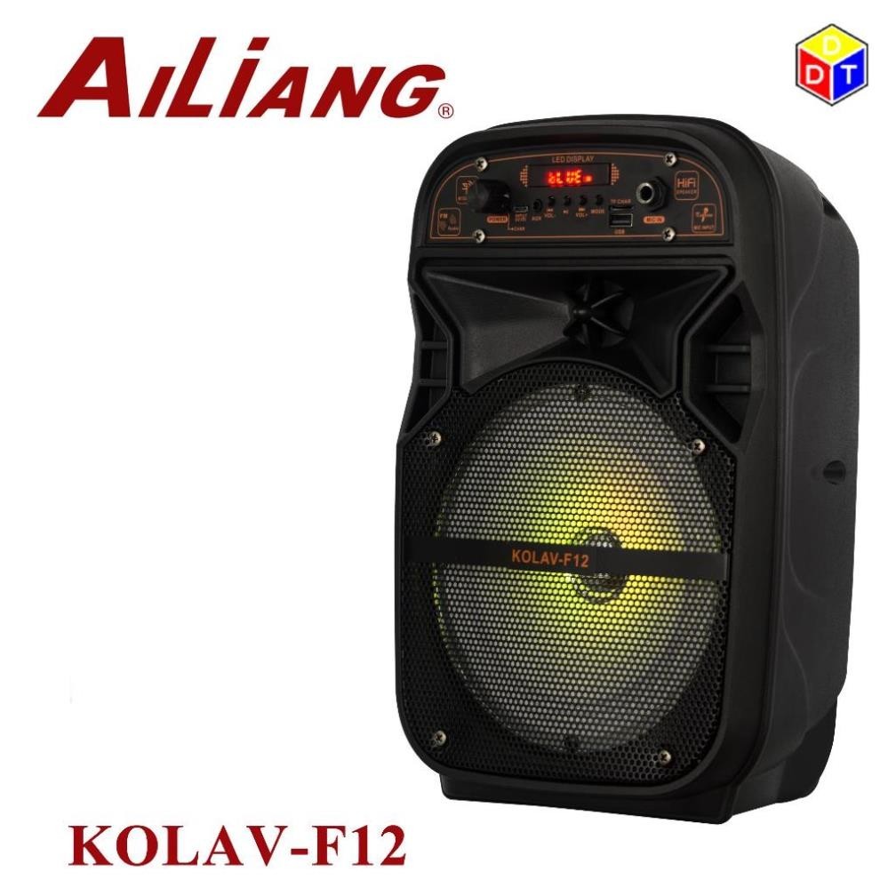 Loa Bluetooth karaoke Kalov- F12, loa mini hát karaoke dành cho gia đình, có kèm mic, dây xạc