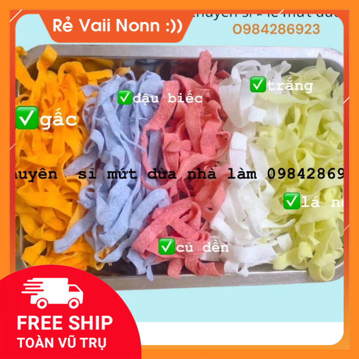 (Sỉ lẻ giá rẻ) Mứt Dừa bánh tẻ sợi mỏng nhà làm
