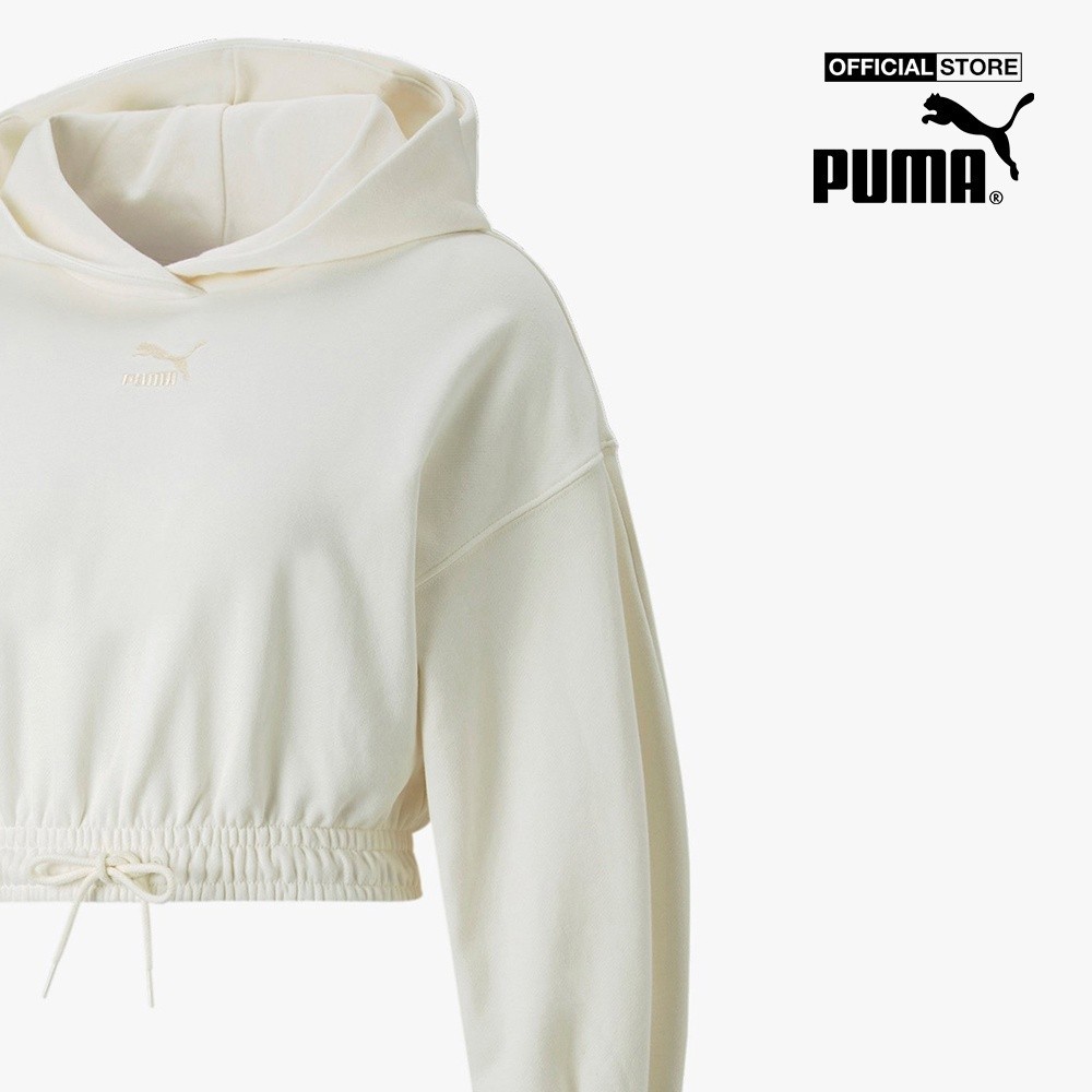 PUMA - Áo hoodie nữ dáng lửng Classics Cropped 535683-99