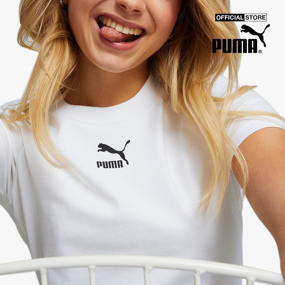 PUMA - Áo thun nữ ngắn tay phom ôm Classics Slim 535610-02