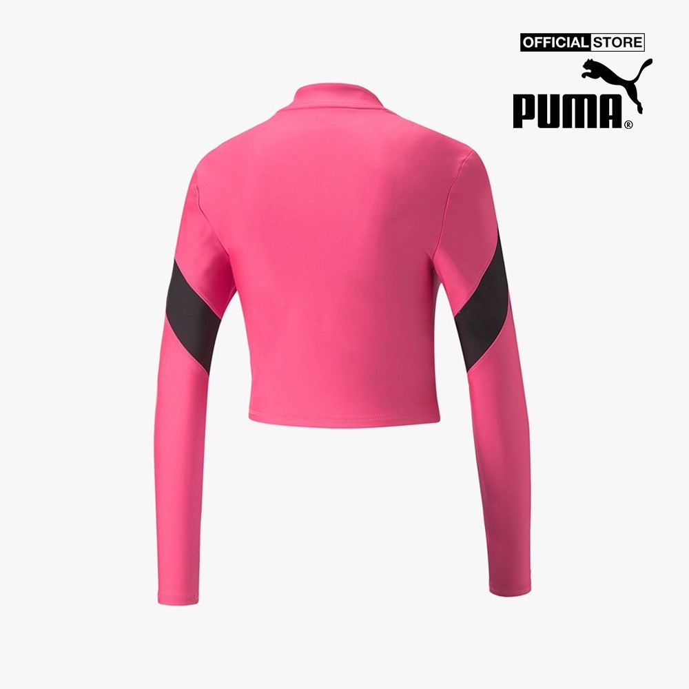 PUMA - Áo croptop nữ cổ trụ tay dài Fit EVERSCULPT Quarter Zip 522176-82