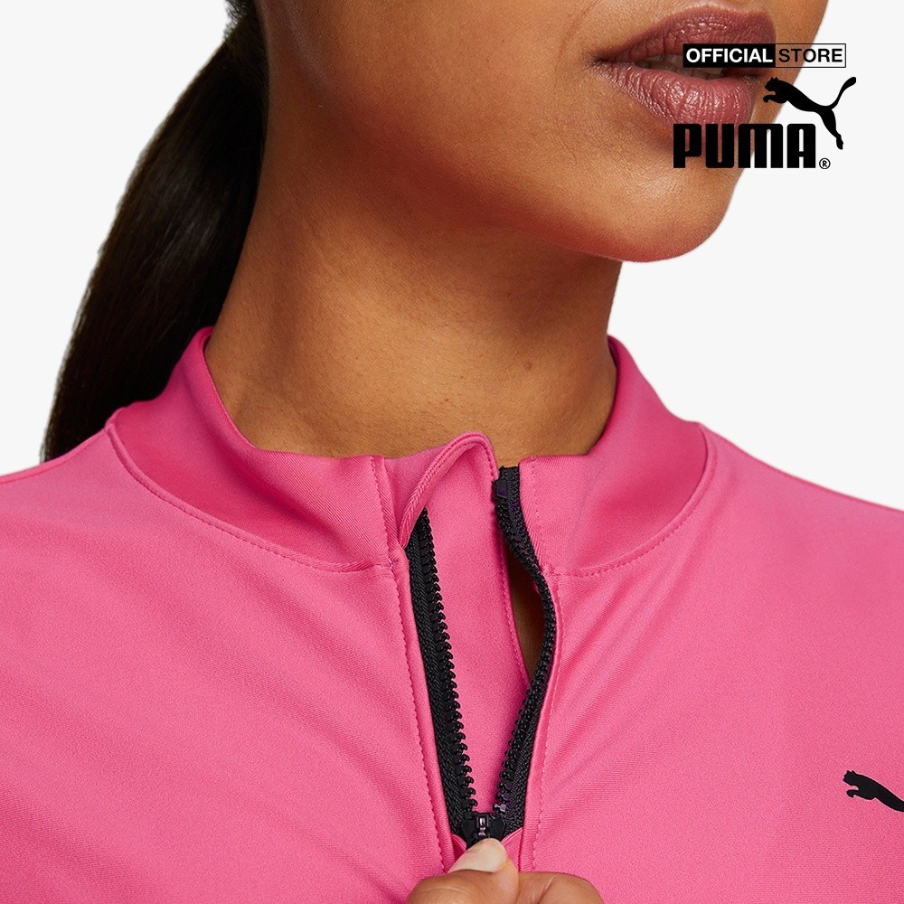 PUMA - Áo croptop nữ cổ trụ tay dài Fit EVERSCULPT Quarter Zip 522176-82