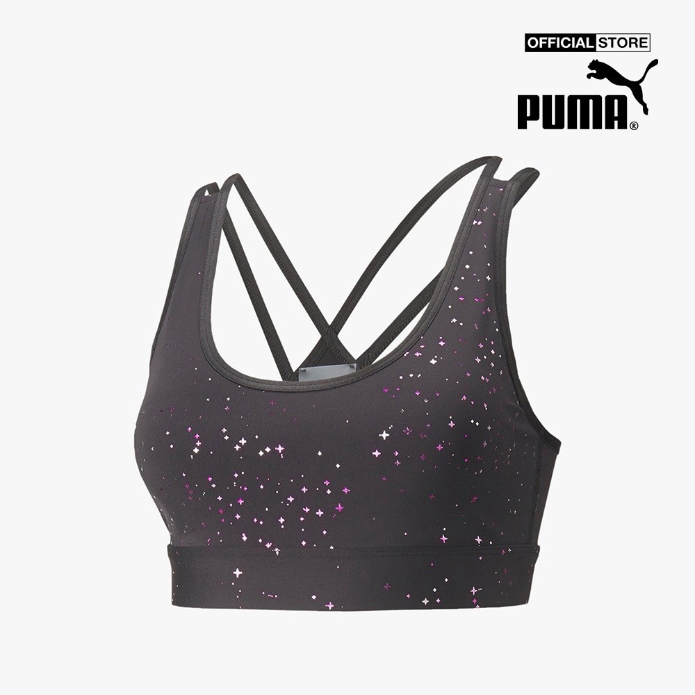 PUMA - Áo bra thể thao nữ Stardust Mid Impact Printed Training 521372-01