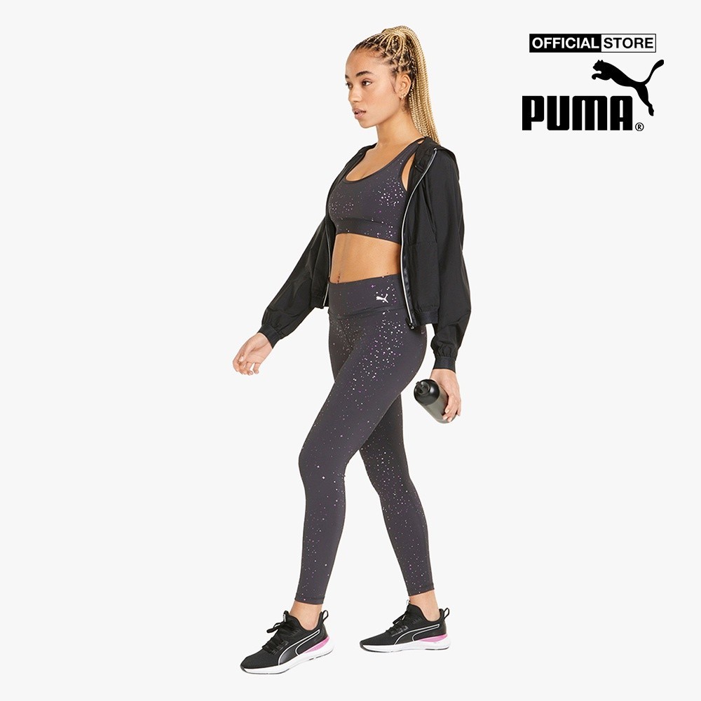 PUMA - Áo bra thể thao nữ Stardust Mid Impact Printed Training 521372-01