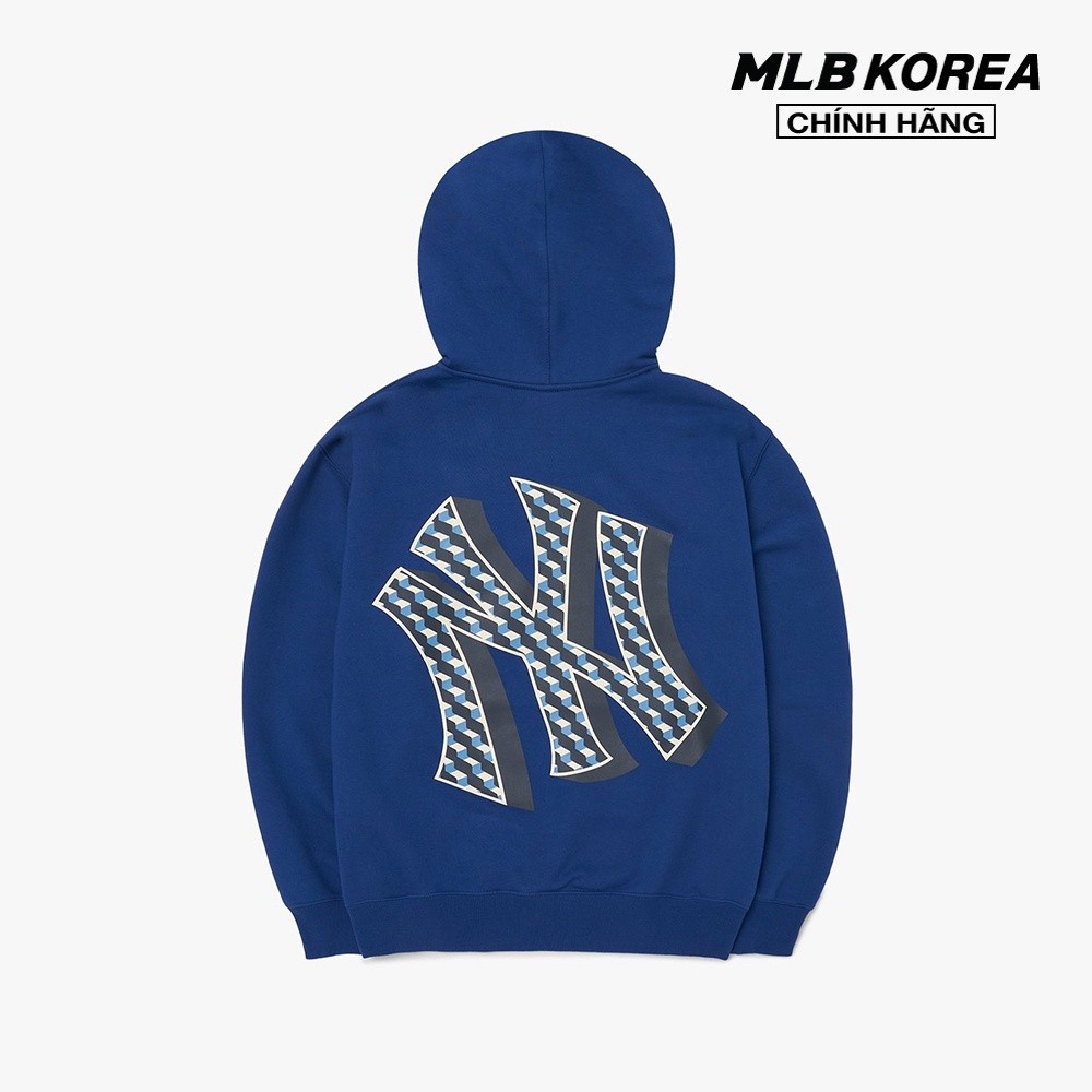 MLB - Áo hoodie tay dài phối mũ Cube Monogram Big Logo Overfit 3AHDM0424-50BLD