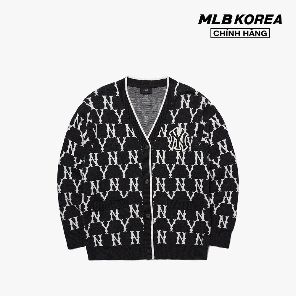 MLB - Áo khoác cardigan phom suông cổ V Monogram 3AKCM0121-50BKS