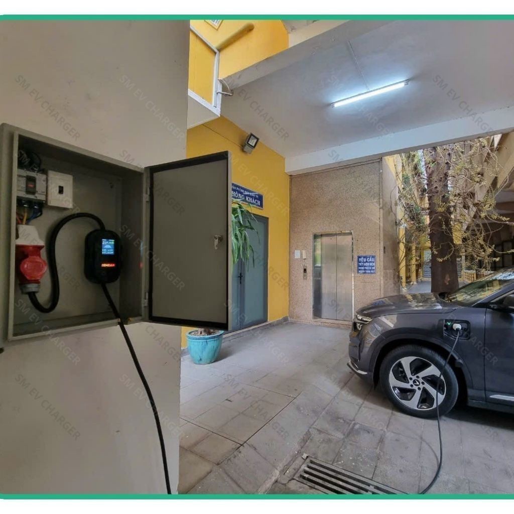ZENCAR - Sạc Nhanh 22KW cho xe điện Vinfast Volvo Kia Huyndai TYPE 2 - Bộ Sạc Nhanh Di Động - SMEV - Hàng chính hãng