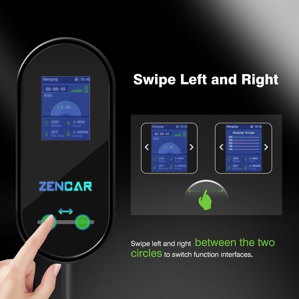 ZENCAR - Sạc Nhanh 11KW xe điện Vinfast Volvo Kia Huyndai chuẩn TYPE 2 - Bộ Sạc Nhanh Di Động - SMEV - Hàng chính hãng