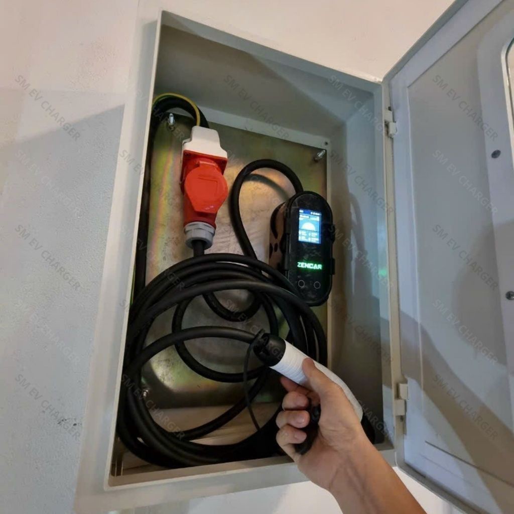 ZENCAR - Sạc Nhanh 11KW xe điện Vinfast Volvo Kia Huyndai chuẩn TYPE 2 - Bộ Sạc Nhanh Di Động - SMEV - Hàng chính hãng