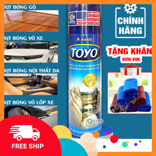 (Chính hãng) Chai Xịt Bóng Dàn Áo Xe TOYO ASSO 500ML CHÍNH HÃNG - Bình Xịt Bóng Nhựa Nhám/ Xịt Bóng Lốp Xe Ô Tô - Bình X