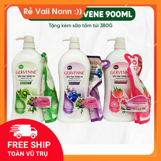 Sữa tắm trắng da Gervenne chai 900ml hương nước hoa mùi hương quyến rũ
