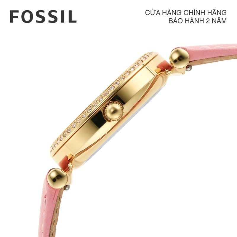 [MUA 1 TẶNG 1] Đồng hồ nữ Fossil Carlie ES5177 dây da- hồng