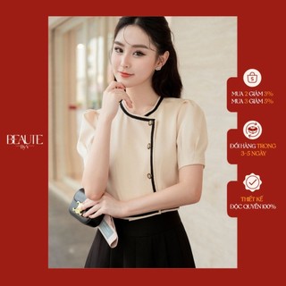 Beautebyv - áo cổ lệch dáng croptop neila