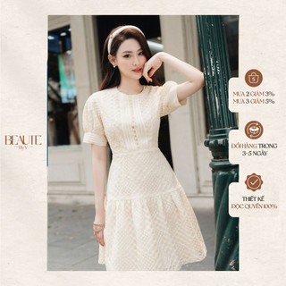 BEAUTEBYV - Váy ren hoạ tiết cổ tròn Elysia