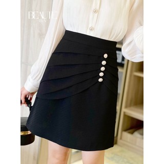 Beautebyv - chân váy dáng a nhún li đính cúc ngọc lalia