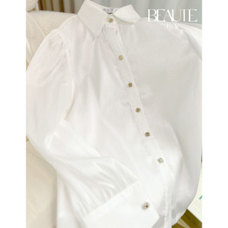 BEAUTEBYV - Áo sơmi tơ phối lụa Mustang