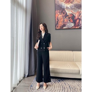 BEAUTEBYV - Quần ống rộng cúc gấu Cannes
