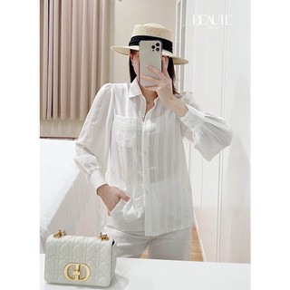 BEAUTEBYV - Áo sơ mi nữ vải thô sọc Sara