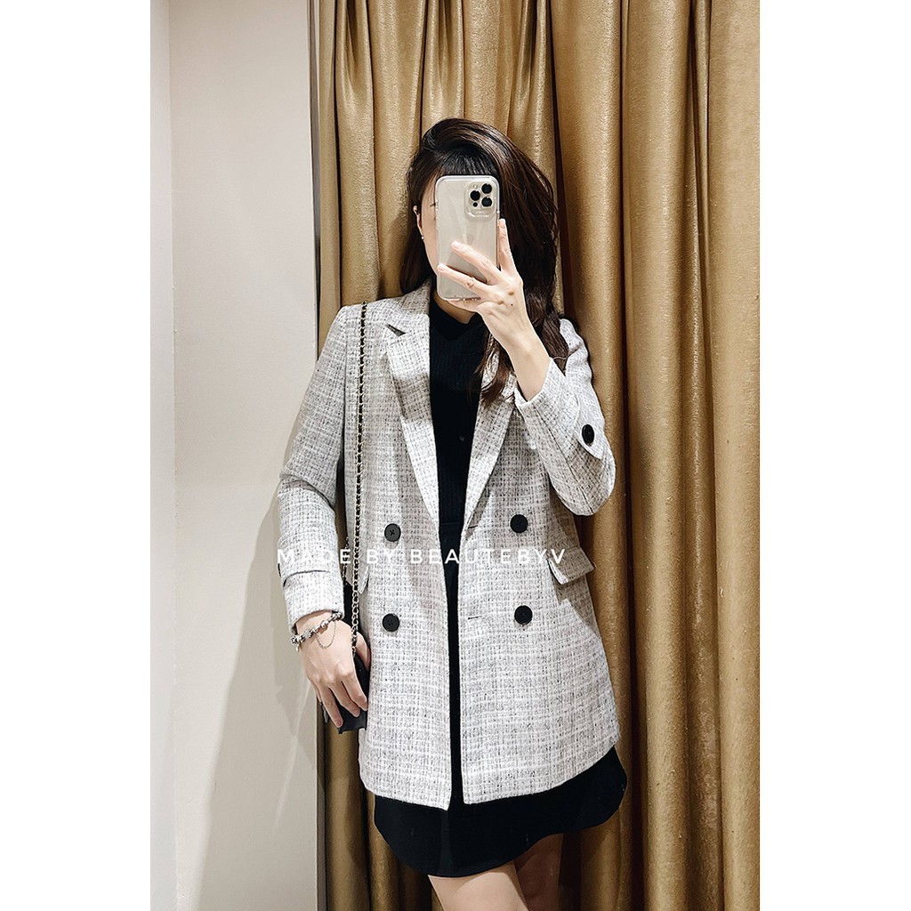 BEAUTEBYV - Áo dạ kẻ Winter 2020