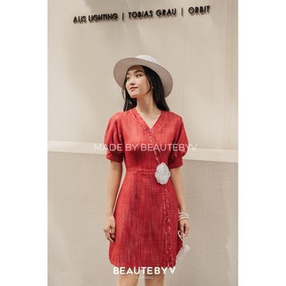 BEAUTEBYV - Váy Tweed Sila đỏ
