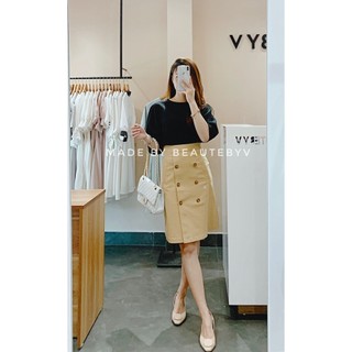 BEAUTEBYV - Chân váy Khaki