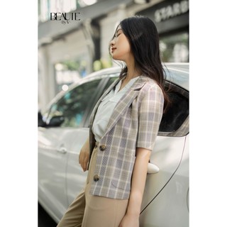 BEAUTEBYV - Áo Blazer Blanche kẻ