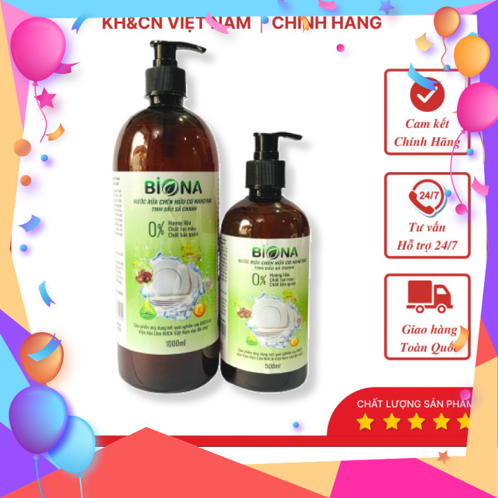  Nước rửa chén bát hữu cơ Bồ Hòn Bio Nano - Sạch dầu mỡ, tinh dầu khử mùi- Sản Phẩm Viện Hàn Lâm KH&