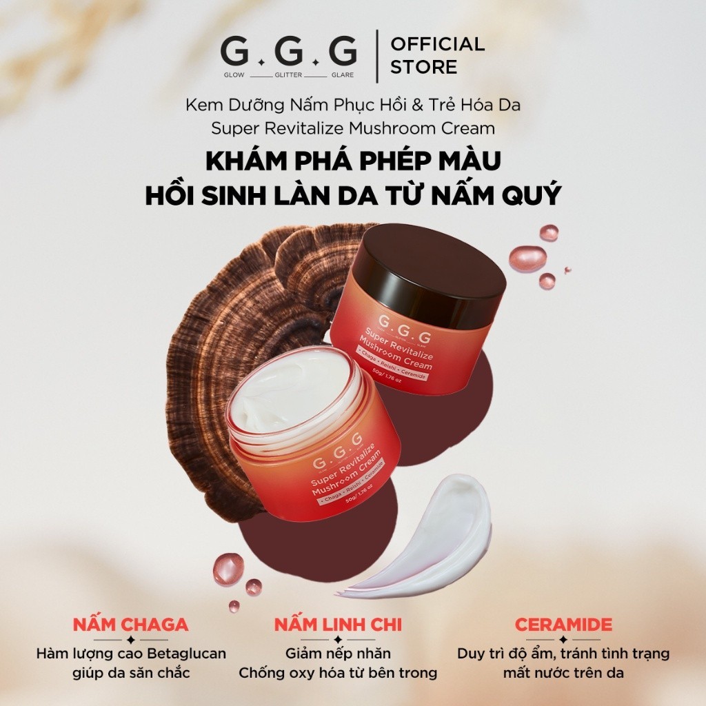 Combo Kem Dưỡng Nấm Cấp Ẩm Phục Hồi & Tái Sinh làn da G.G.G