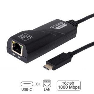 Cáp chuyển đổi usb to lan 2.0 3.0 sang lan 10-100mbps gigabit - dây chuyển đổi type c usb sang cổng mạng lan rj45