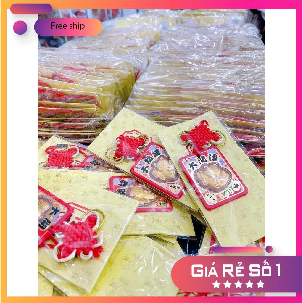 Móc khoá Mèo Thần Tài Vàng May Mắn Tài Lộc - Dây Treo Mèo Thần Tài Mạ Đại Cát Đại Lợi