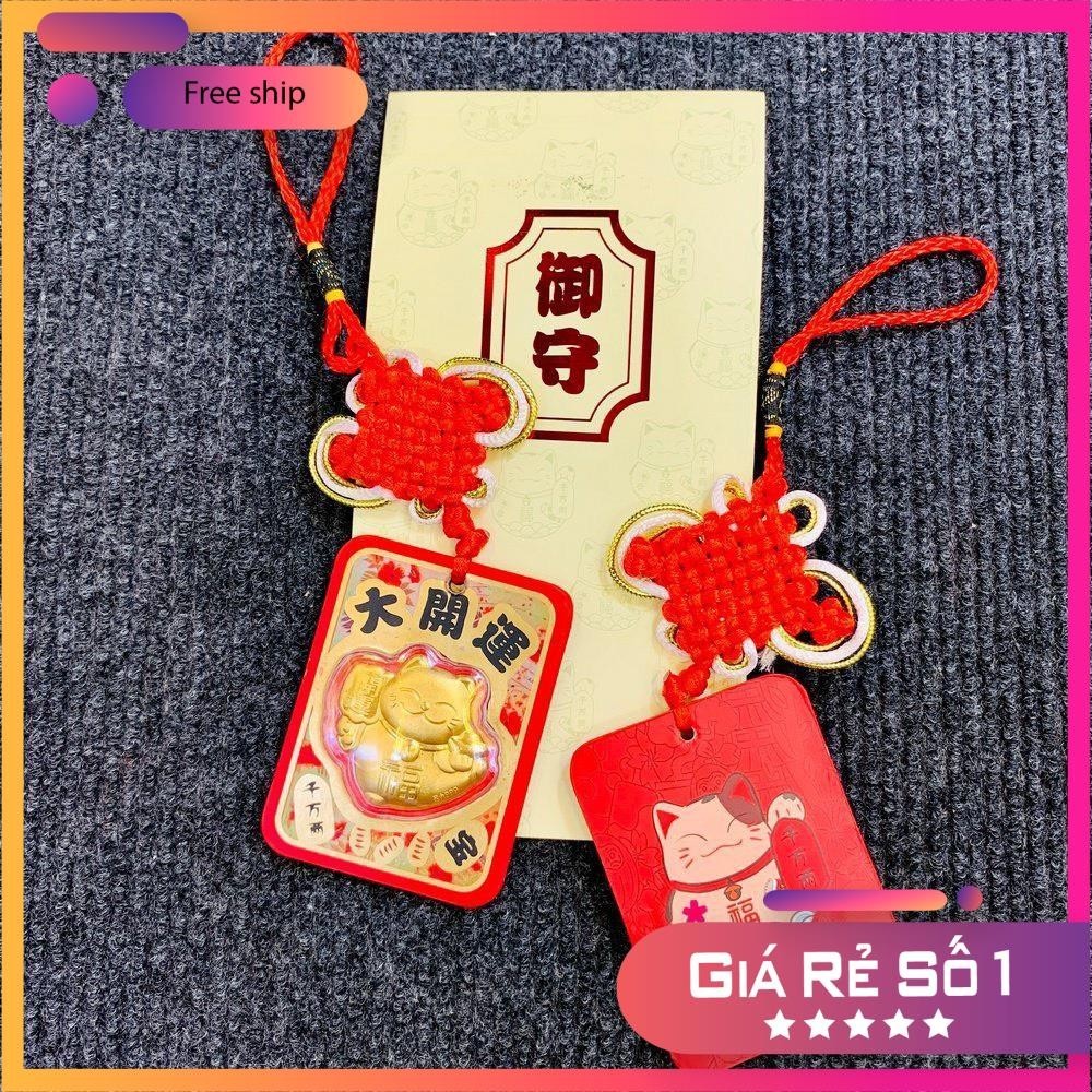 Móc khoá Mèo Thần Tài Vàng May Mắn Tài Lộc - Dây Treo Mèo Thần Tài Mạ Đại Cát Đại Lợi