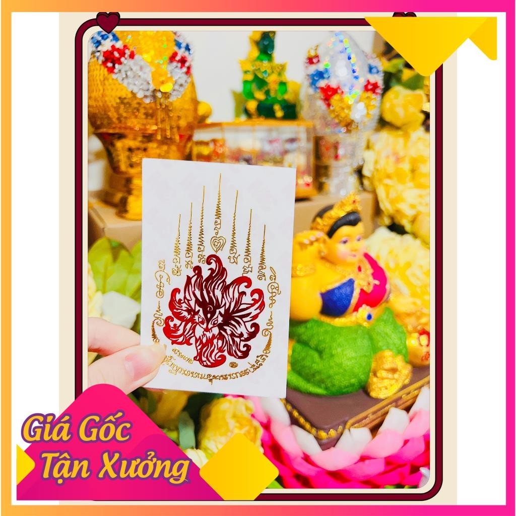 Linh phù thái lan Hồ ly 9 đuôi dán nhiều mẫu may mắn - miếng dán điện thoại