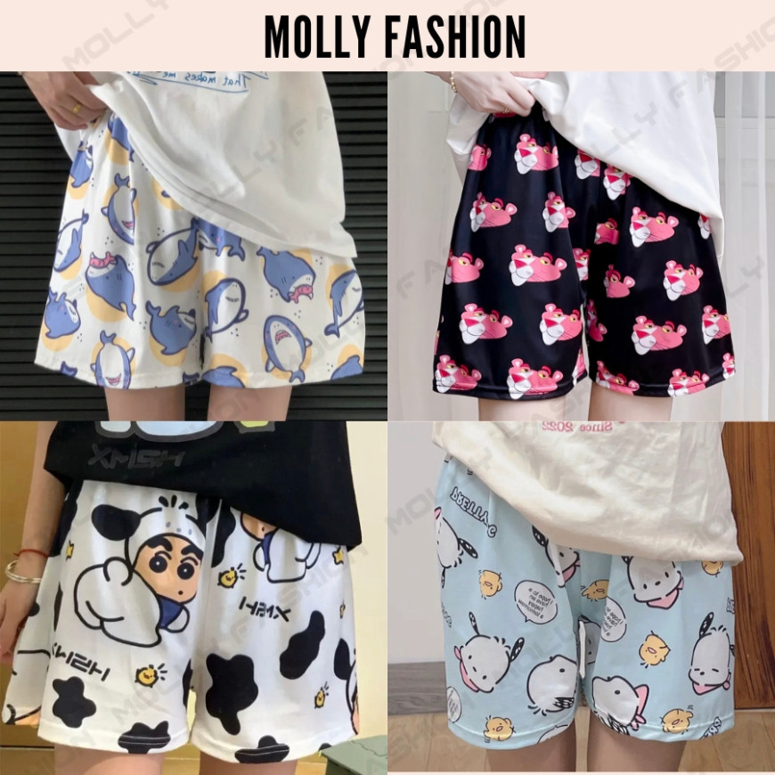 Quần short Cartoon Unisex  BST 01 Molly Fashion - Quần đùi hoạt hình nam nữ Freesize đến 65kg