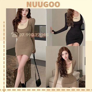 váy nữ [FREESHIP] đầm nữ nhiều màu dáng dáng ôm phong cách hàn quốc  NUUGOO11