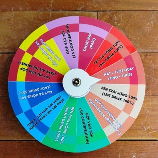  Vòng Quay happy  Ăn Nhậu song ngữ 12 ô - đường kính: 25cm x cao 6cm  