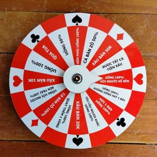 vòng quay ăn nhậu đường kính 25cm 16 ô trắng đỏ