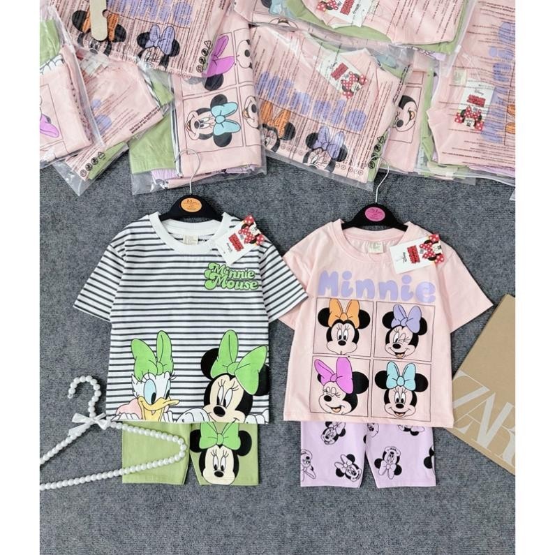 COMBO 2 BỘ MICKEY/MINNIE MIX QUẦN LG CHO BÉ GÁI