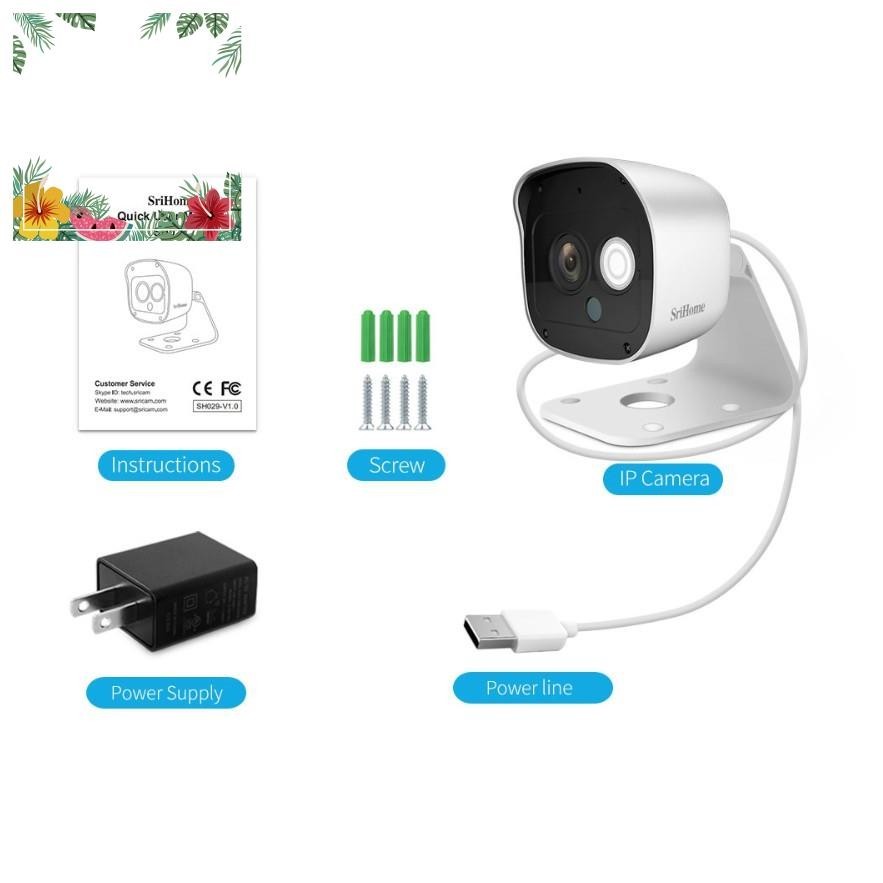 0dk Camera IP Wifi thế hệ mới SriHome - 3.0mpx siêu nét chống nước SH029