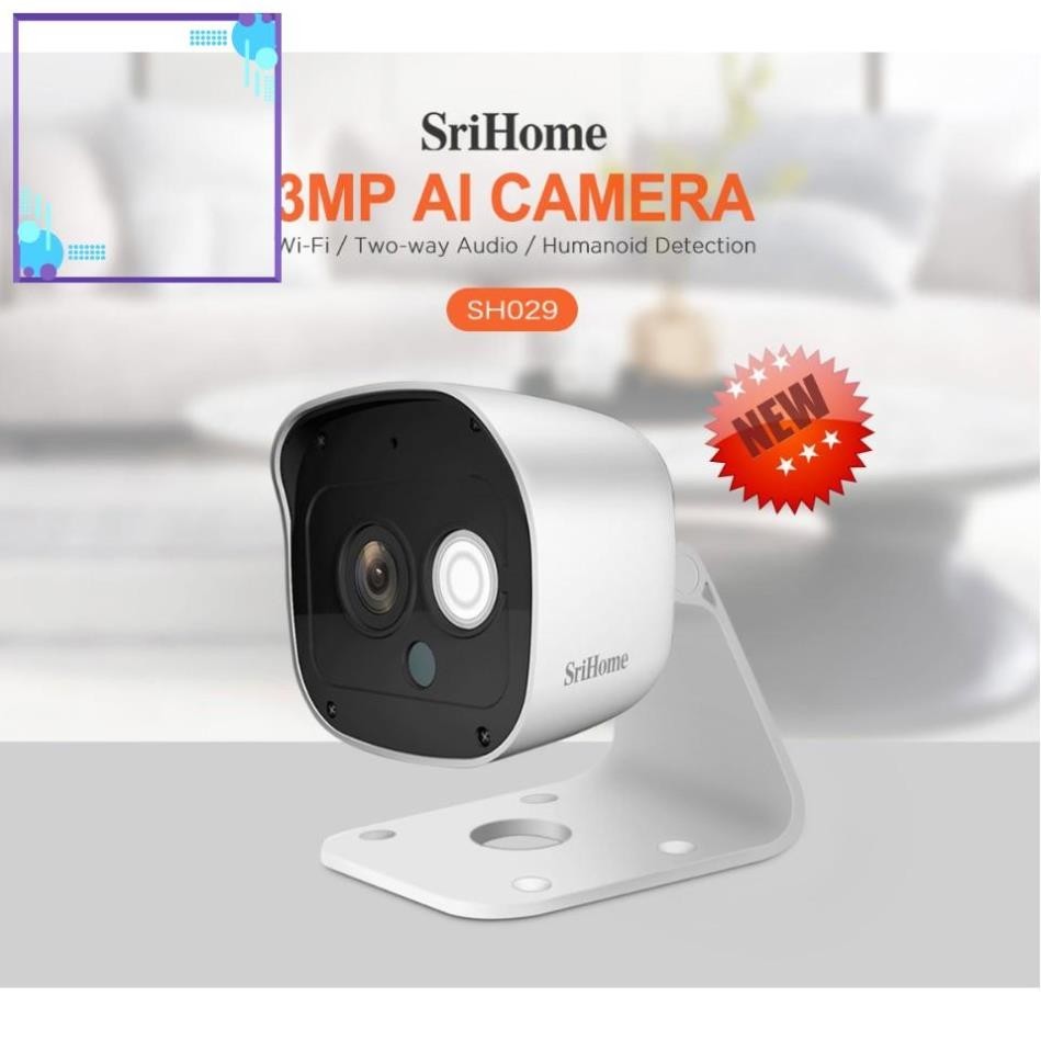 0dk Camera IP Wifi thế hệ mới SriHome - 3.0mpx siêu nét chống nước SH029