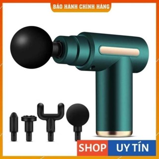 Máy massage cầm tay mini - Súng massage đấm lưng mát xa trị liệu cổ vai gáy 4 đầu 6 chế độ