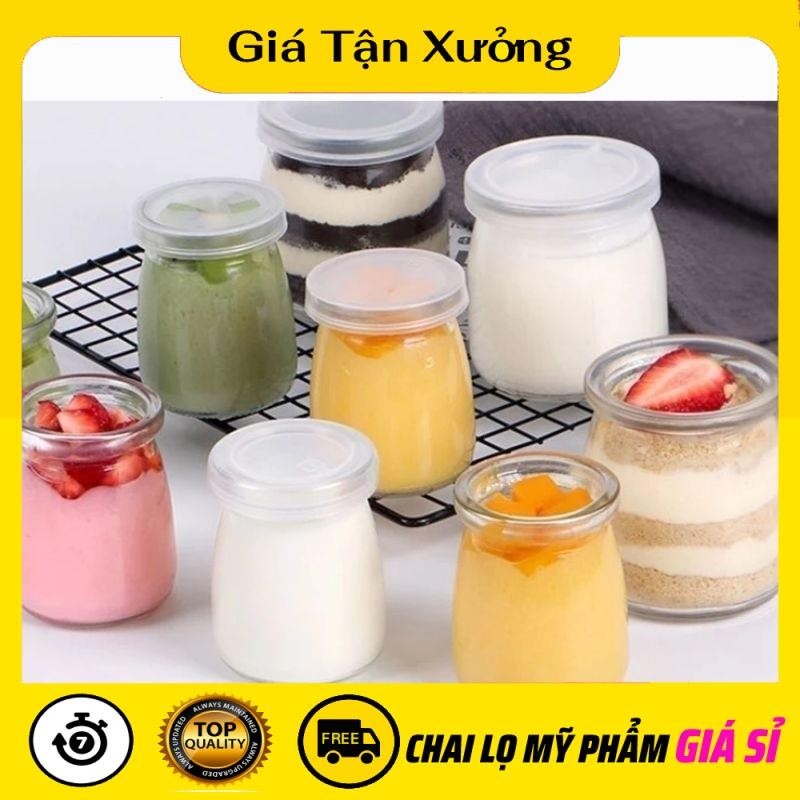 Hủ Thủy Tinh Đựng Sữa Chua 100ml 200ml Có Nắp , Hũ Đựng Gia Vị, Bánh Mứt