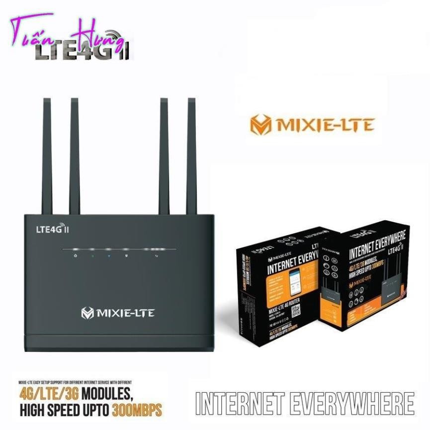 Router Wifi 4G LTE MIXIE II Chính hãng (4 Anten - 32 user - 4 Cổng Lan) Bảo hành 24 Tháng