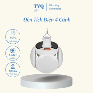 Đèn Tích Điện 4 Cánh Ánh Sáng Trắng Bóng Đèn Led 40W Sử Dụng Điện Năng Lượng Mặt Trời (TVQ Store)