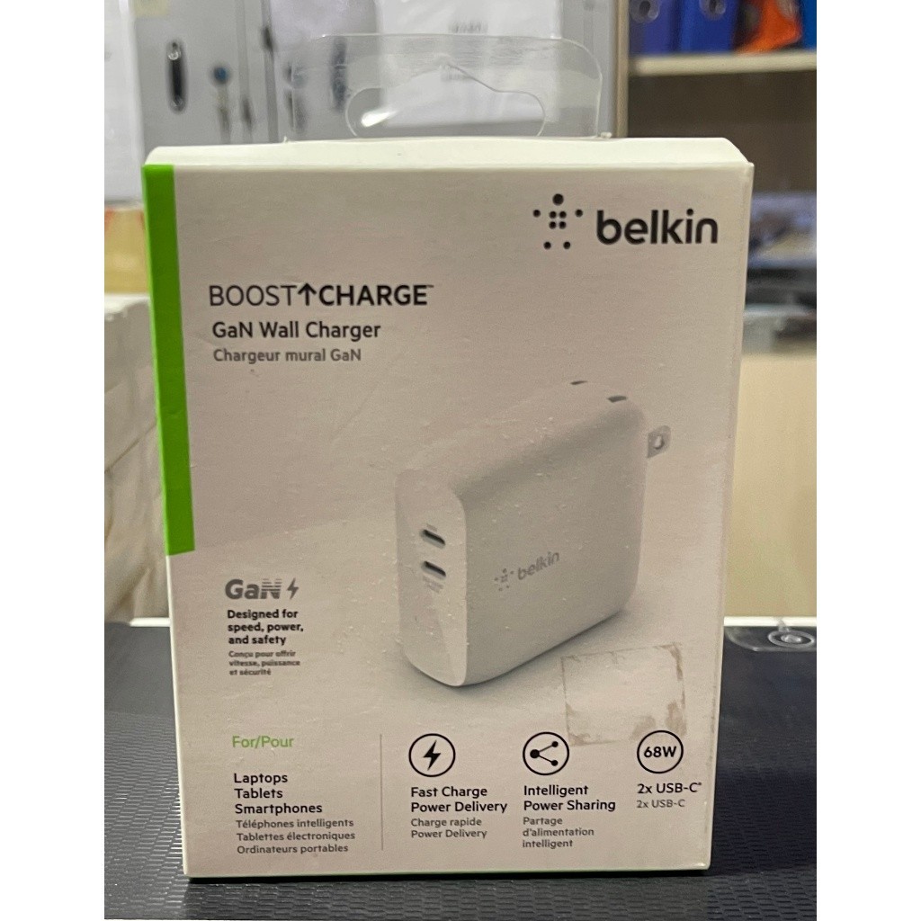 [HÀNG TRƯNG BÀY] Sạc nhanh BOOST CHARGE PRO Belkin 68W USB-C PD GaN (1 PD 50W + 1 PD 18W)